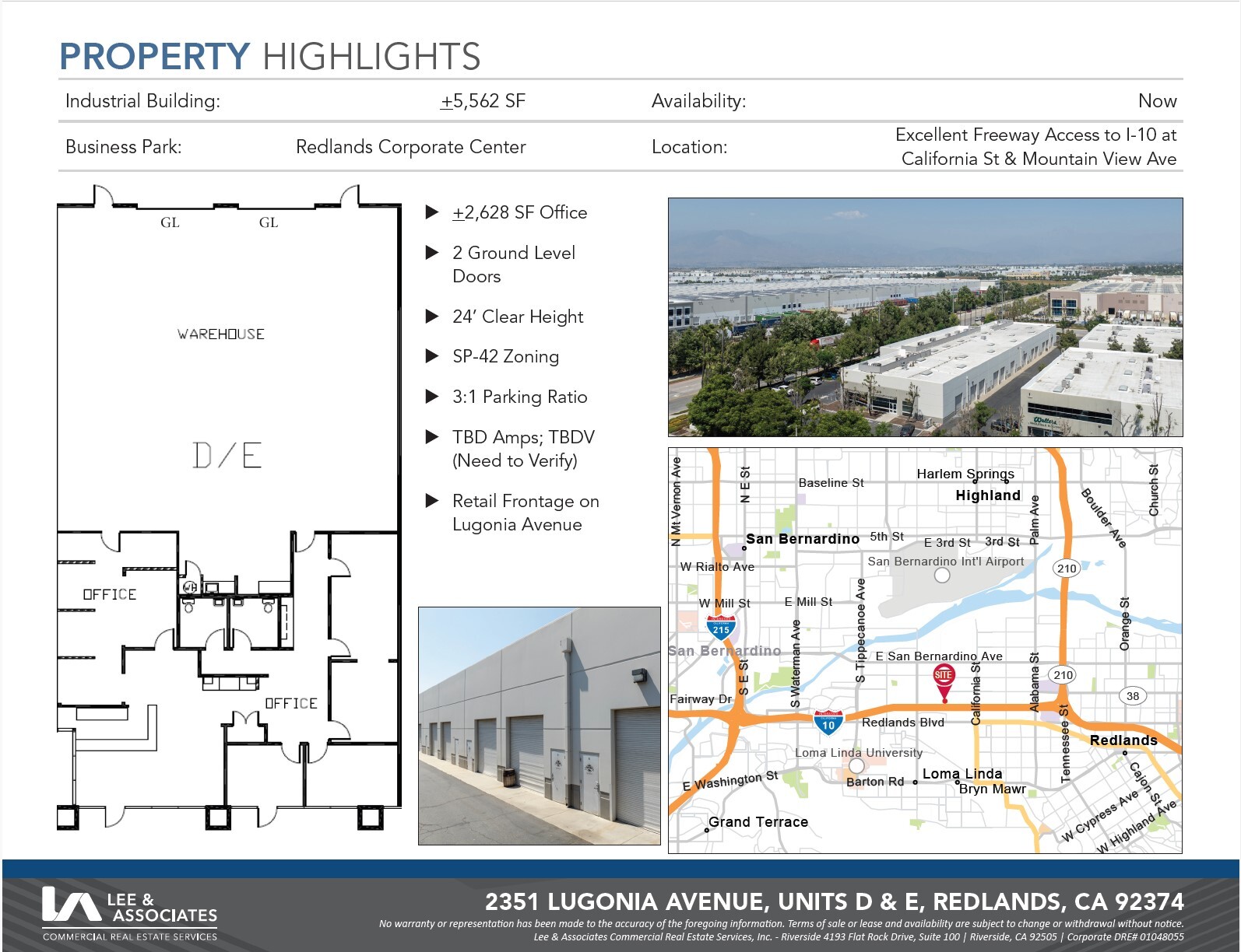 1115 Research Dr, Redlands, CA for lease Floor Plan- Image 1 of 1