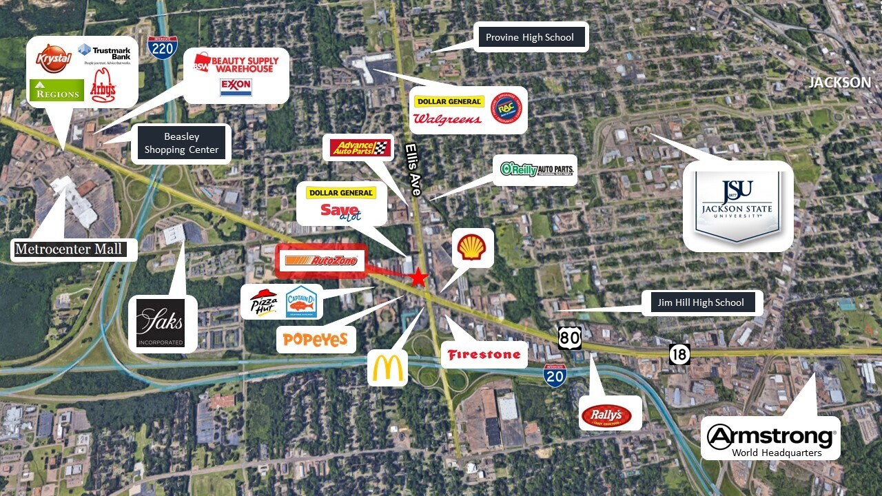 1419 Ellis Ave, Jackson, MS for sale Aerial- Image 1 of 1