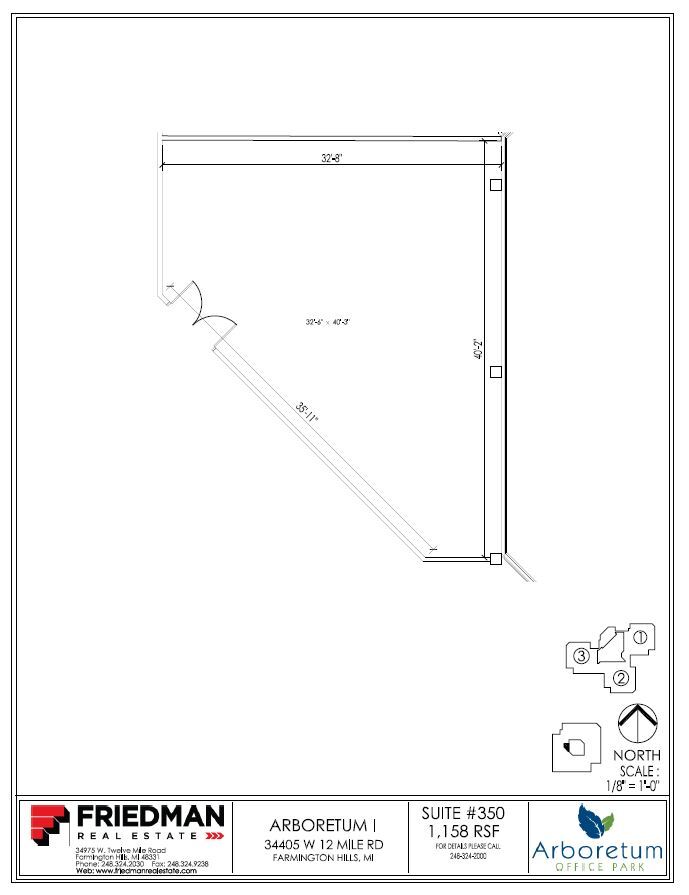 34405 W 12 Mile Rd, Farmington Hills, MI for lease Floor Plan- Image 1 of 2