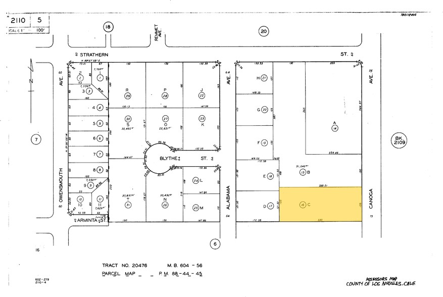 7901 Canoga Ave, Canoga Park, CA for sale - Plat Map - Image 1 of 1