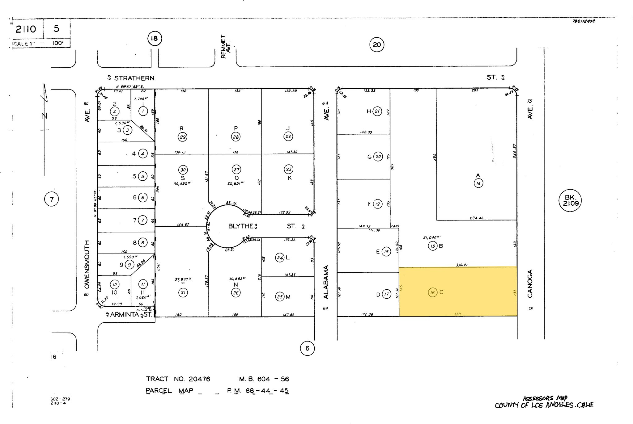 7901 Canoga Ave, Canoga Park, CA for sale Plat Map- Image 1 of 1