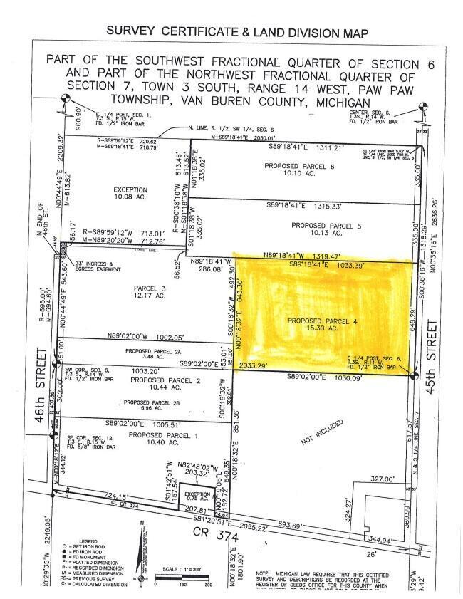 CR 374, Paw Paw, MI for sale Plat Map- Image 1 of 2