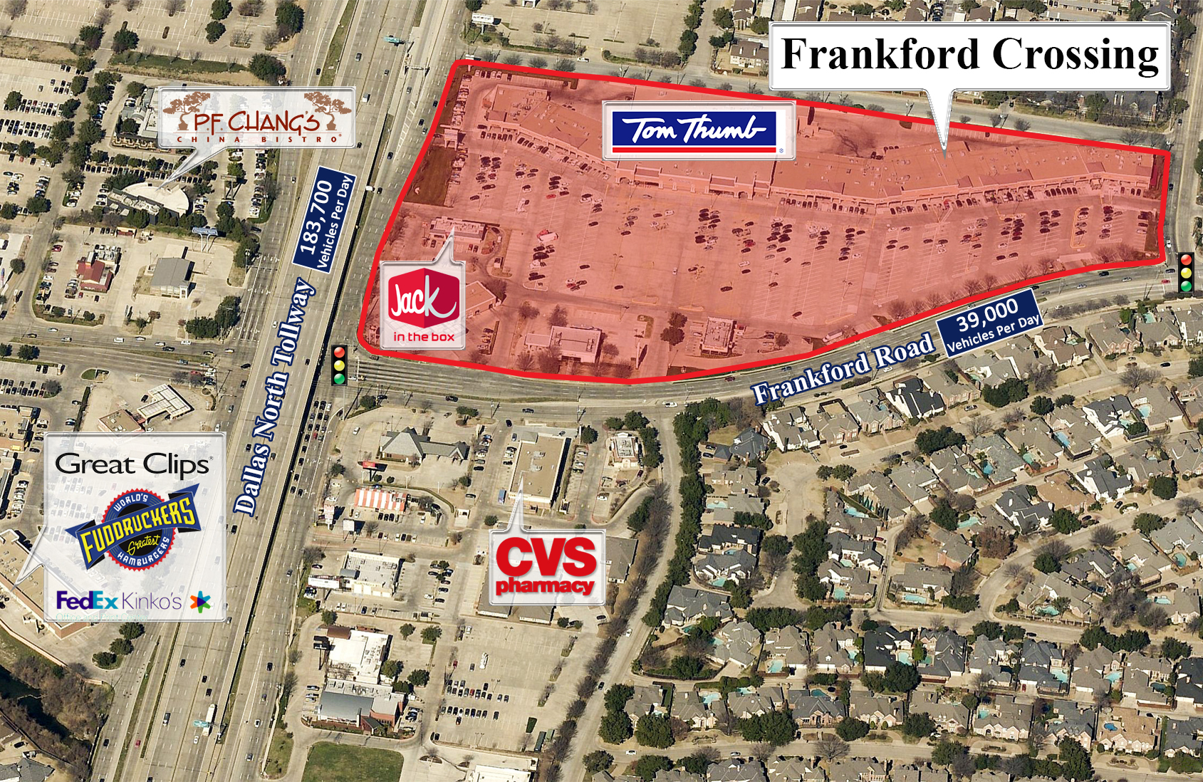 4625-4727 Frankford Rd, Dallas, TX for lease Aerial- Image 1 of 3