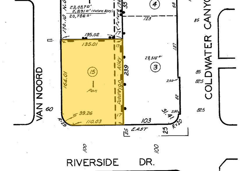 12925 Riverside Dr, Sherman Oaks, CA for lease - Plat Map - Image 2 of 14