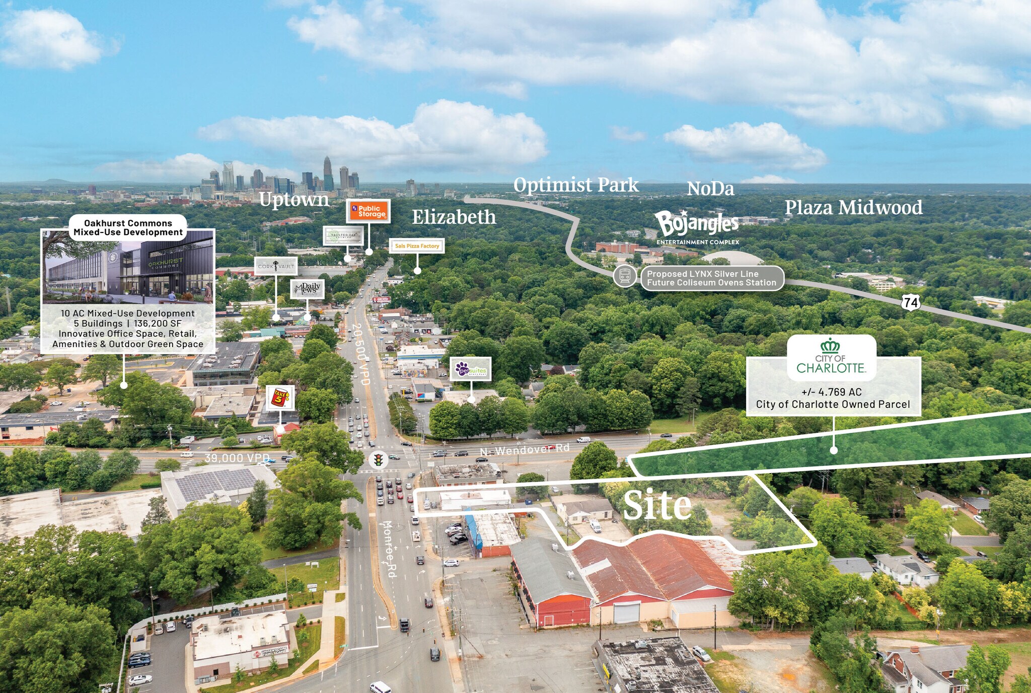 4111 Monroe Rd, Charlotte, NC for sale Aerial- Image 1 of 1