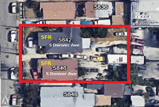 5842-5846 Denver Ave, Los Angeles, CA - aerial  map view