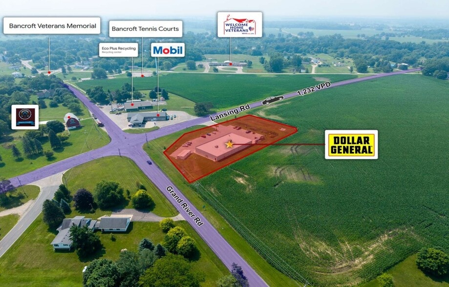 4531 Lansing Rd, Bancroft, MI for sale - Aerial - Image 2 of 10