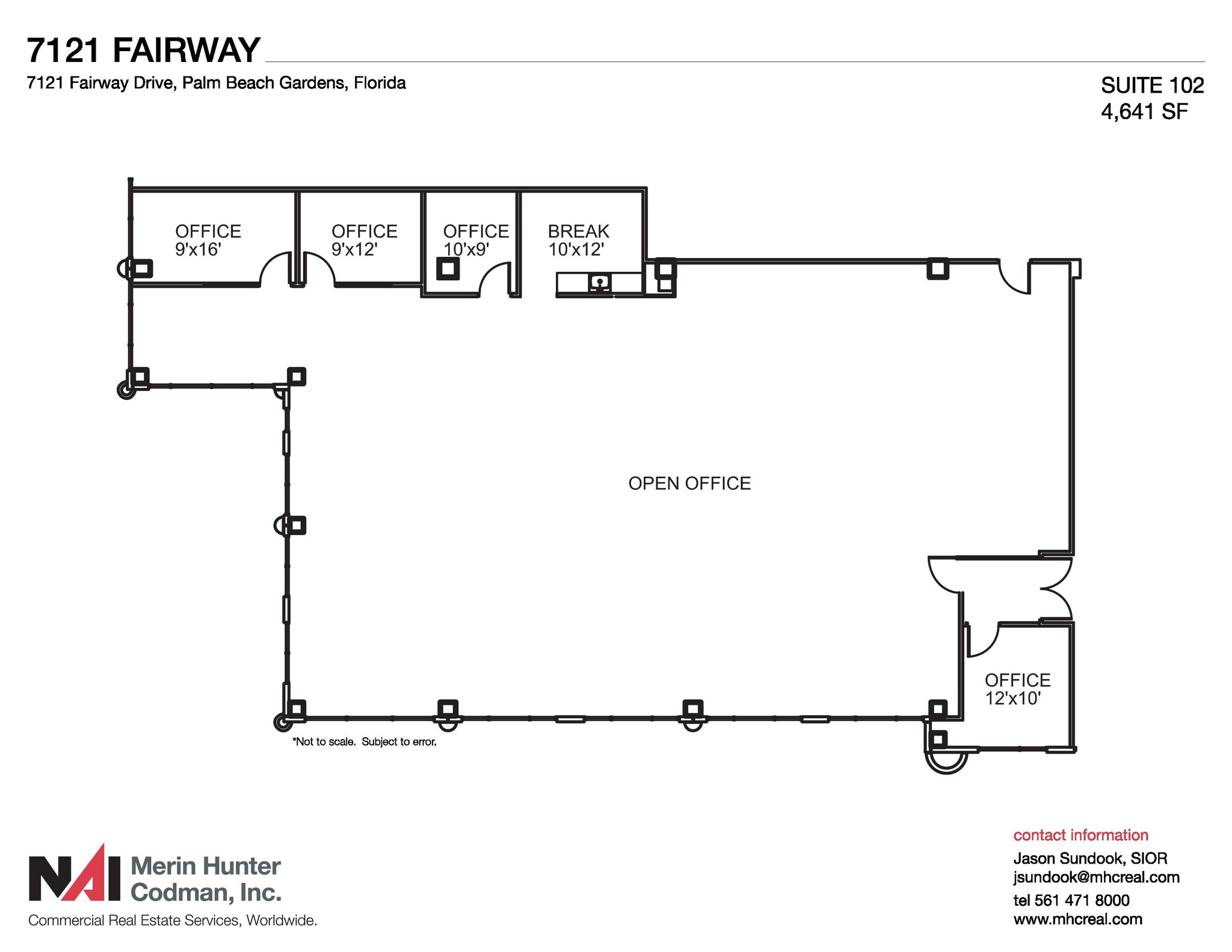 7108-7121 Fairway Dr, Palm Beach Gardens, FL for lease Floor Plan- Image 1 of 8