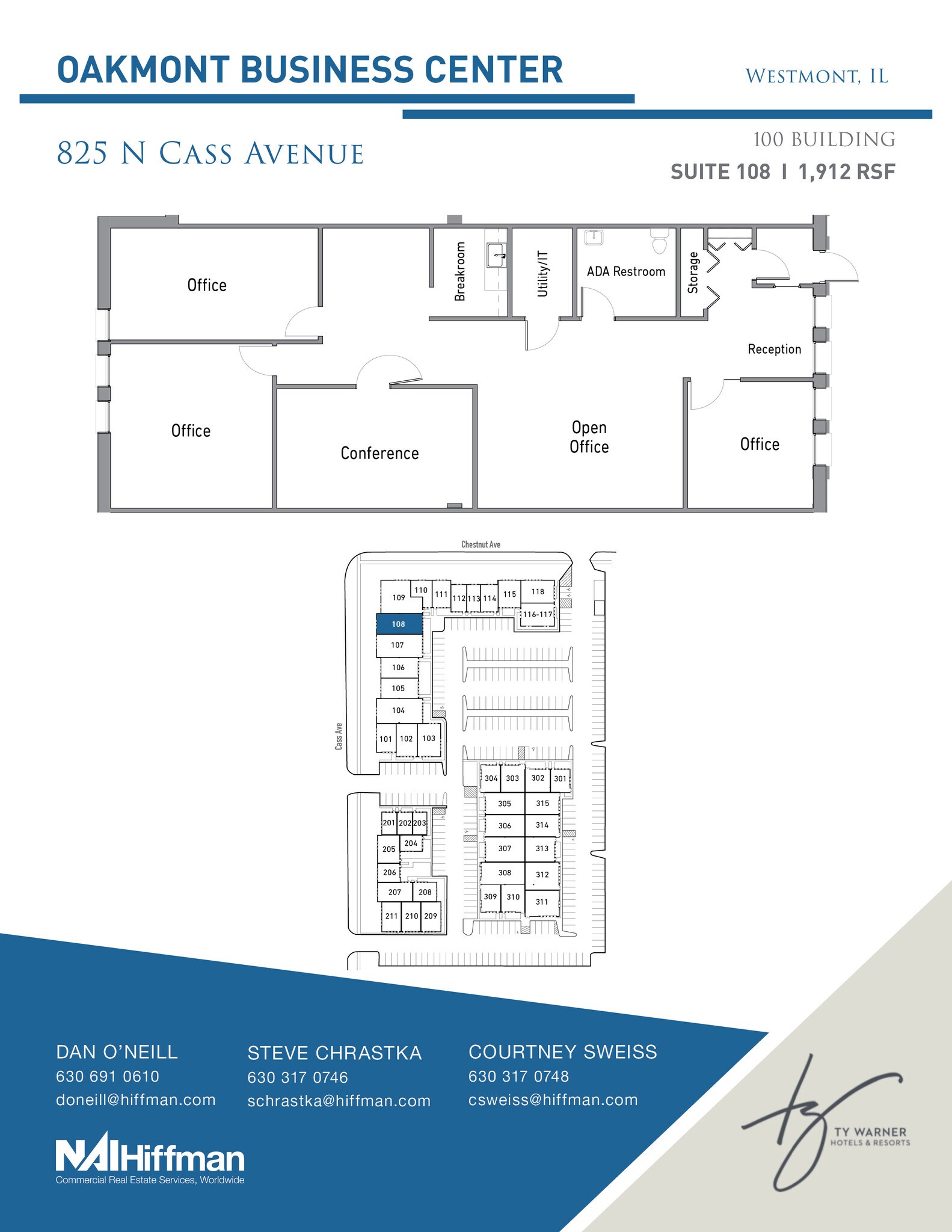 825 N Cass Ave, Westmont, IL for lease Floor Plan- Image 1 of 1