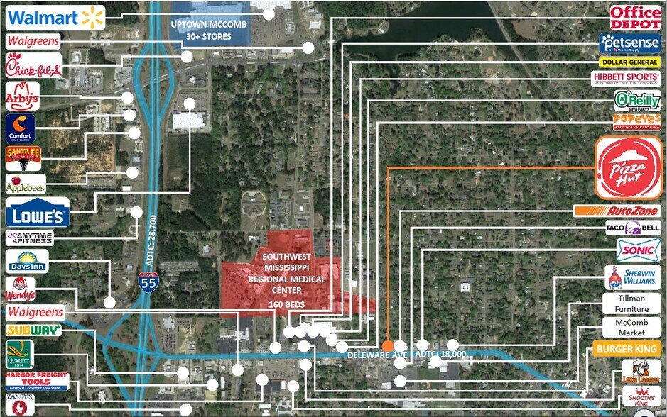 1212 Delaware Ave, MS 39648 Pizza Hut