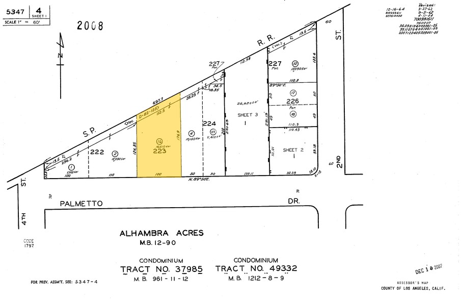 225 Palmetto Dr, Alhambra, CA for sale - Plat Map - Image 1 of 1