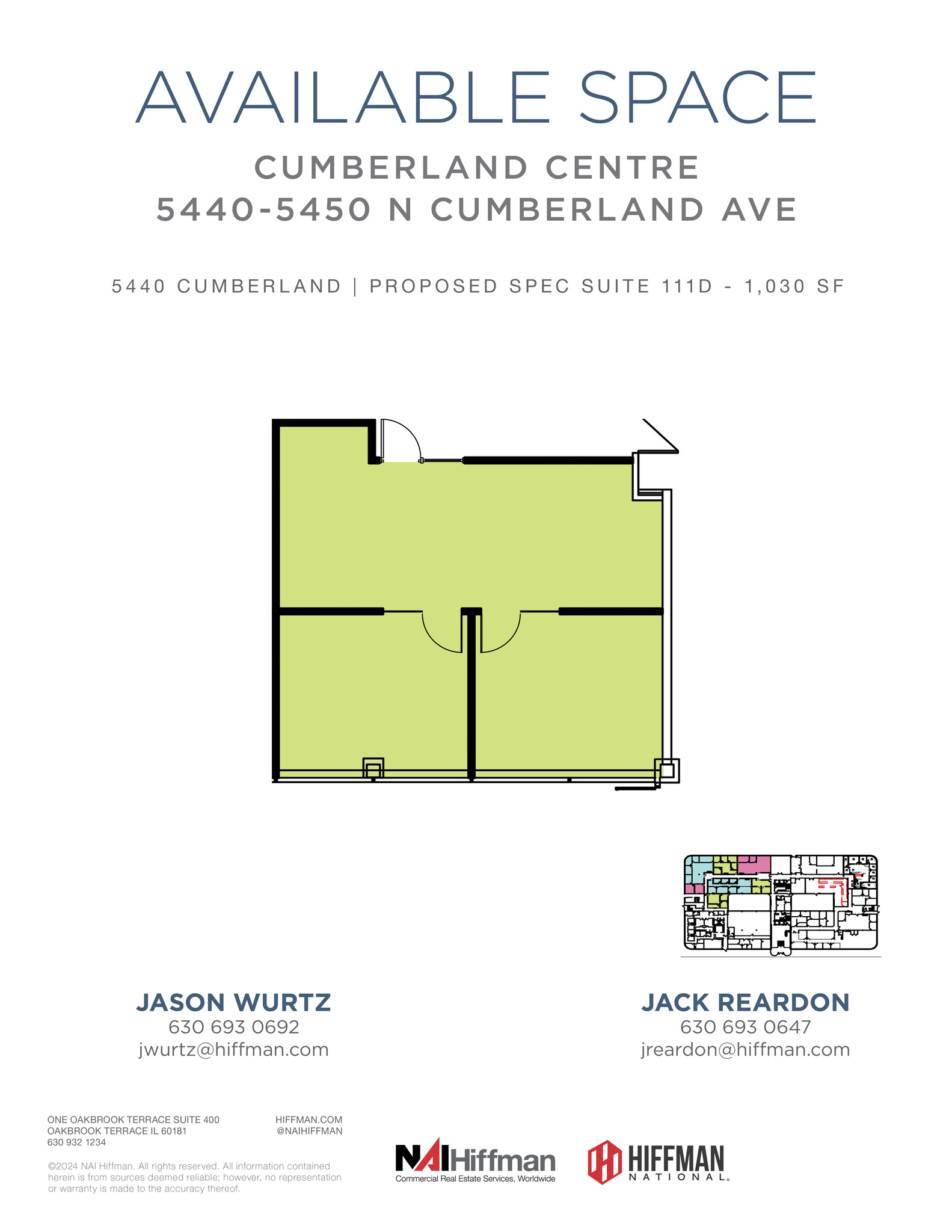 5440 N Cumberland Ave, Chicago, IL for lease Floor Plan- Image 1 of 11