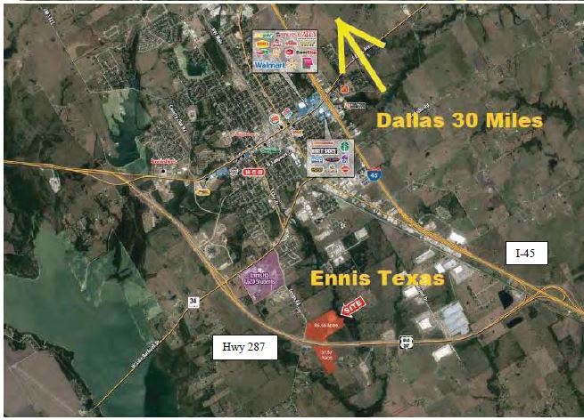 Ensign Road & Hwy 287, Ennis, TX for sale - Building Photo - Image 2 of 8