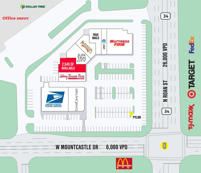 2111 N Roan St, Johnson City, TN for lease - Site Plan - Image 2 of 6