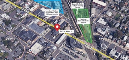 210 W Main St, Lansdale, PA - AERIAL  map view