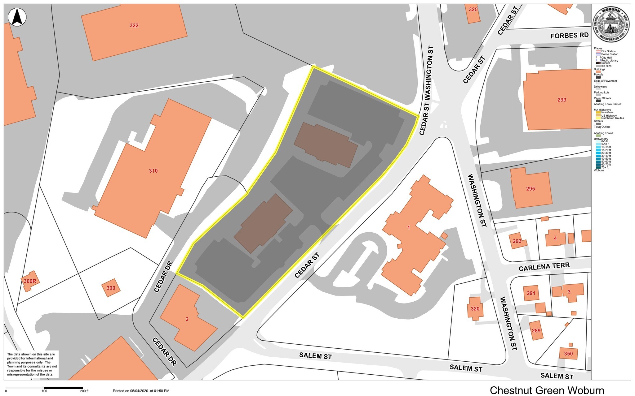 8 Cedar St, Woburn, MA for sale Plat Map- Image 1 of 1