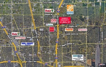 Eastex Fwy & Colley St, Houston, TX - AERIAL  map view