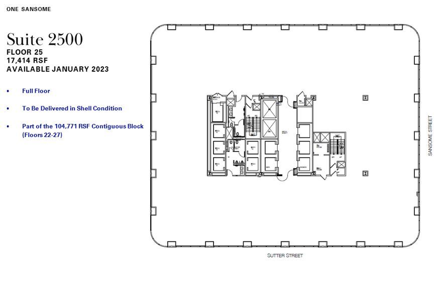 1 Sansome St, San Francisco, CA for lease Floor Plan- Image 1 of 1