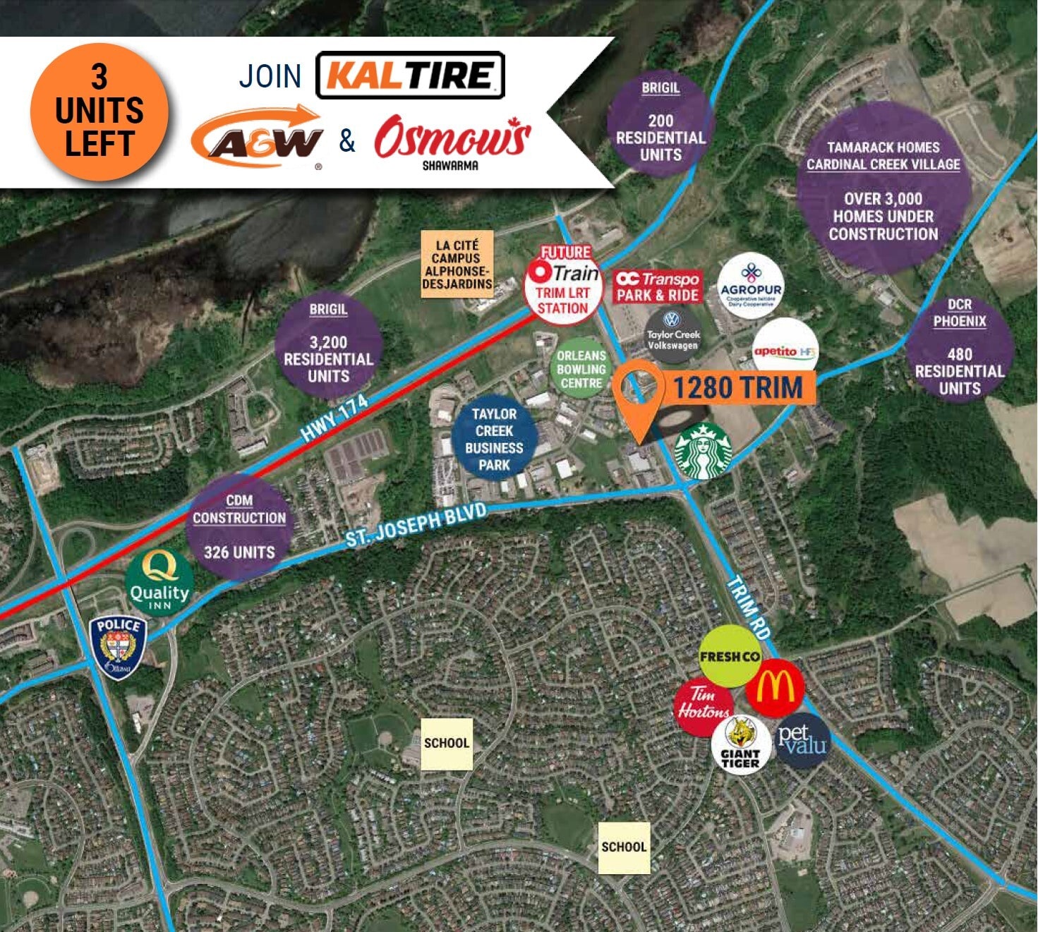 1280 Trim Rd, Ottawa, ON for lease Map- Image 1 of 3