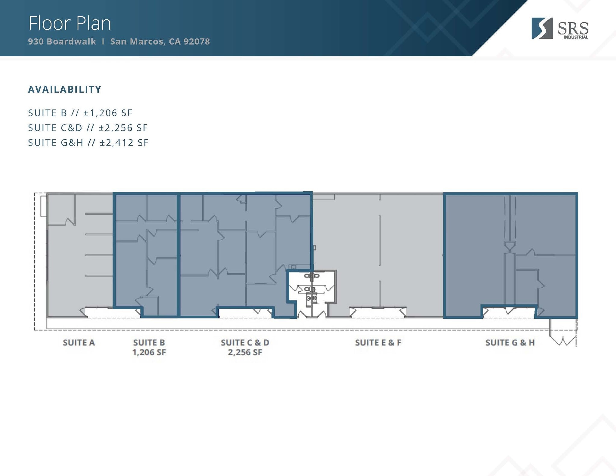 930 Boardwalk, San Marcos, CA for lease Floor Plan- Image 1 of 1