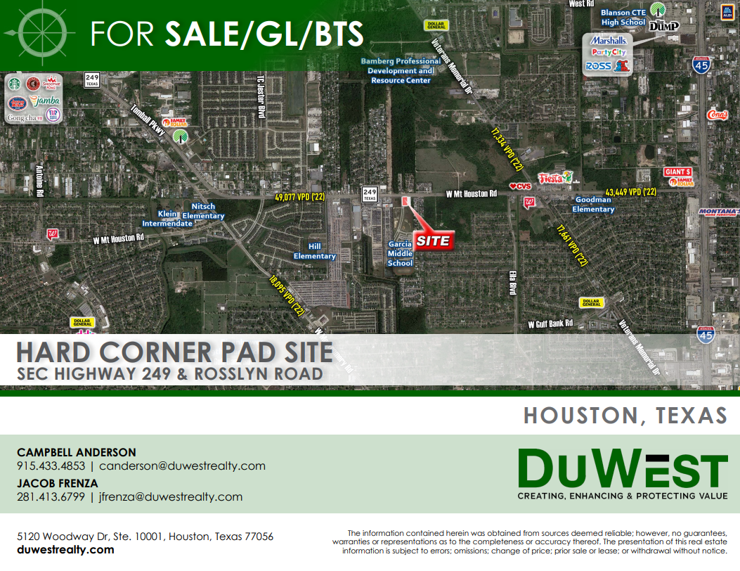 2323 Mt Houston rd, Houston, TX 77038 - Hard Corner Pad Site - Sale or ...