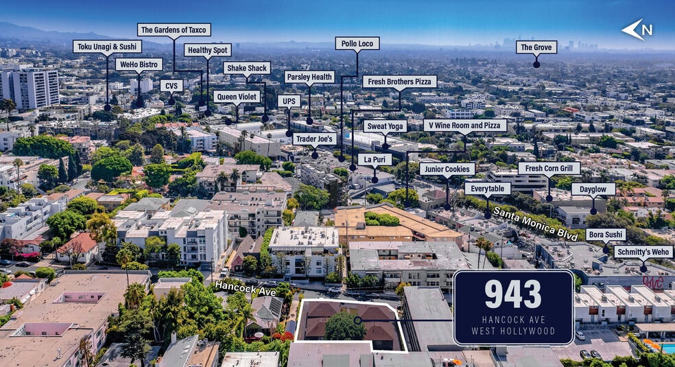 943 Hancock Ave, West Hollywood, CA for sale - Aerial - Image 3 of 12