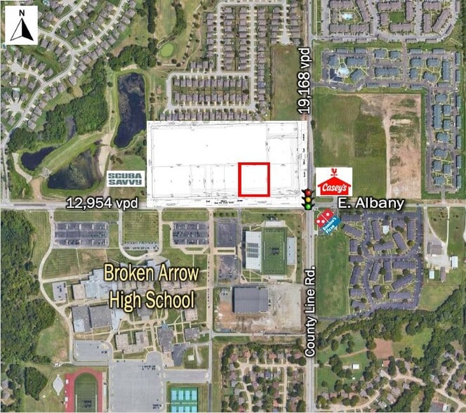 Northwest Corner of E Albany & County Line Rd, Broken Arrow, OK for lease - Aerial - Image 1 of 2