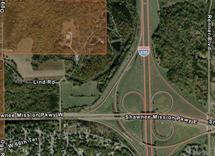 NWC I-435 & Shawnee Mission Pky, Shawnee, KS - aerial  map view