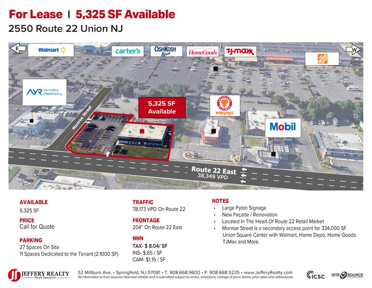 2550 US Highway 22 E, Union Township, NJ for lease - Building Photo - Image 2 of 4