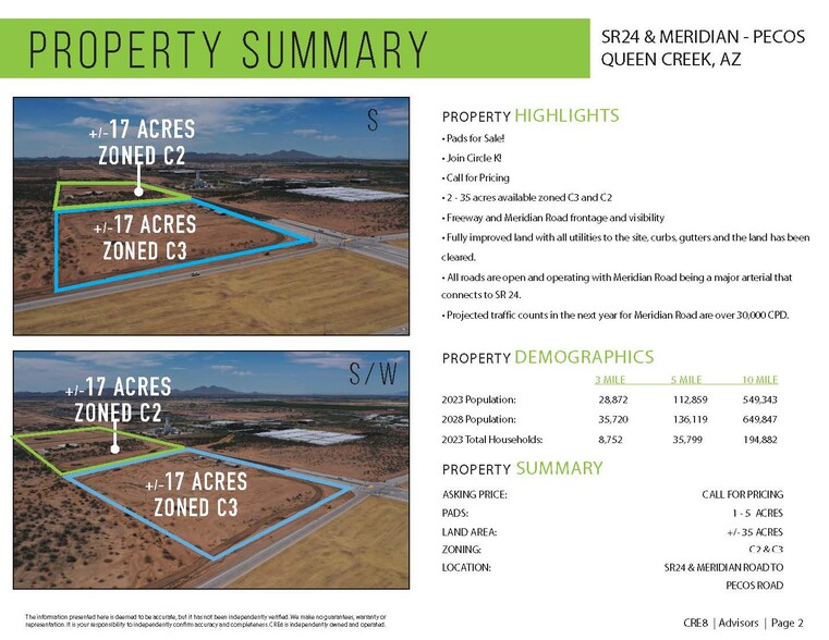 SEC of SR 24 and Meridian, Queen Creek, AZ for sale - Building Photo - Image 2 of 4