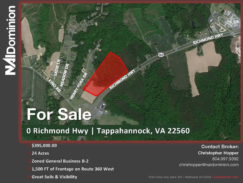 0 Richmond Hwy, Tappahannock, VA for sale - Aerial - Image 1 of 3