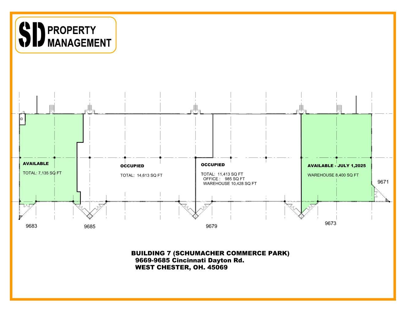 9669-9685 Cincinnati Dayton Rd, West Chester, OH for lease Floor Plan- Image 1 of 2