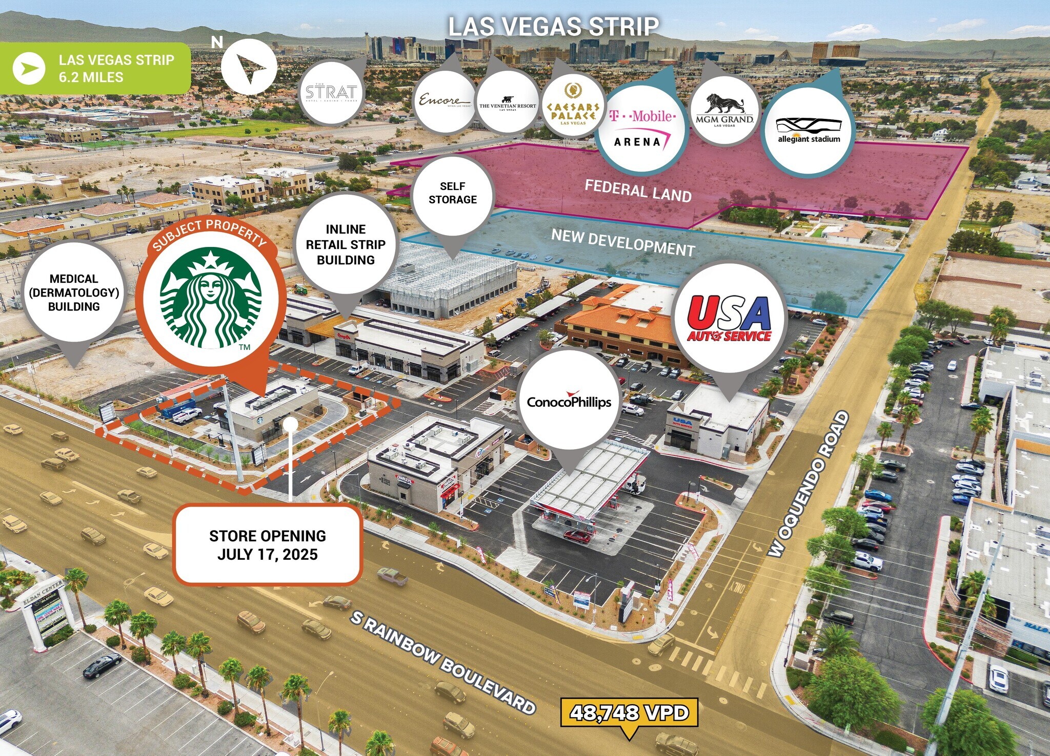 5860 S Rainbow Blvd, Las Vegas, NV for sale Aerial- Image 1 of 1