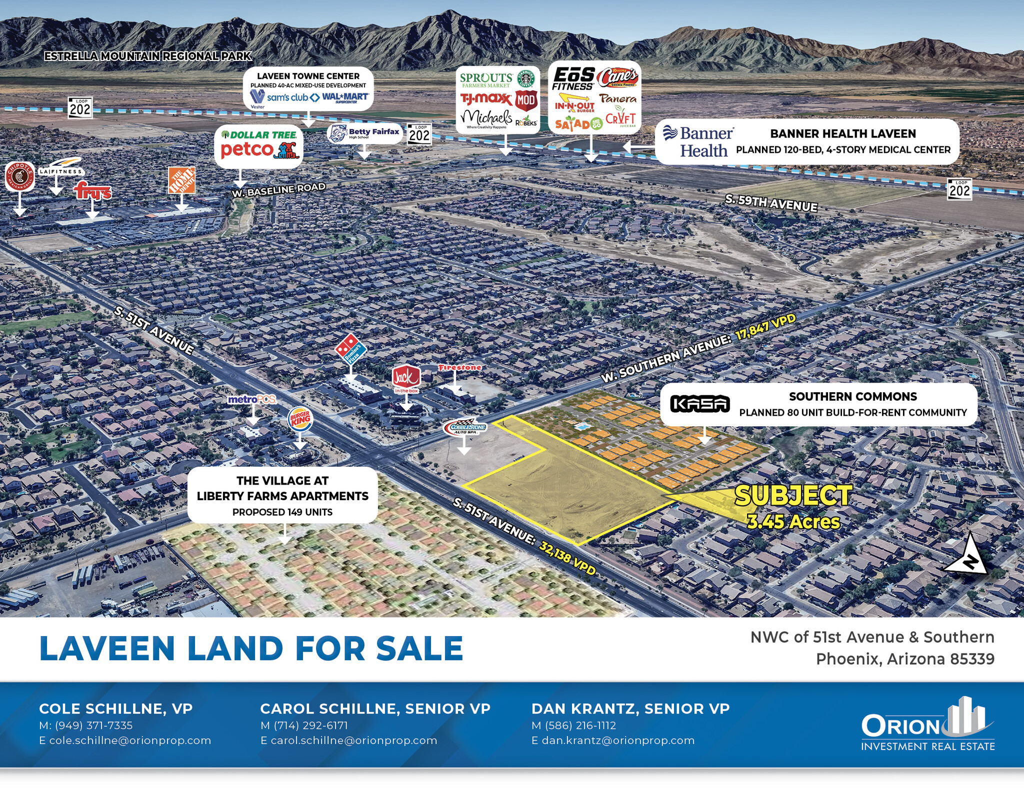 N NWC 51st Ave & Southern Ave, Laveen, AZ for sale Aerial- Image 1 of 7