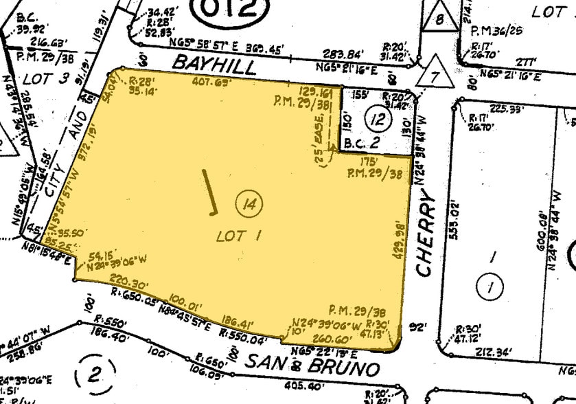 12 Bayhill Shopping Center, San Bruno, CA for lease - Plat Map - Image 2 of 4