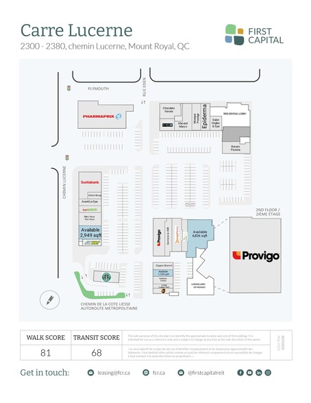 2300-2380 Ch Lucerne, Mont-Royal, QC for lease - Site Plan - Image 3 of 19