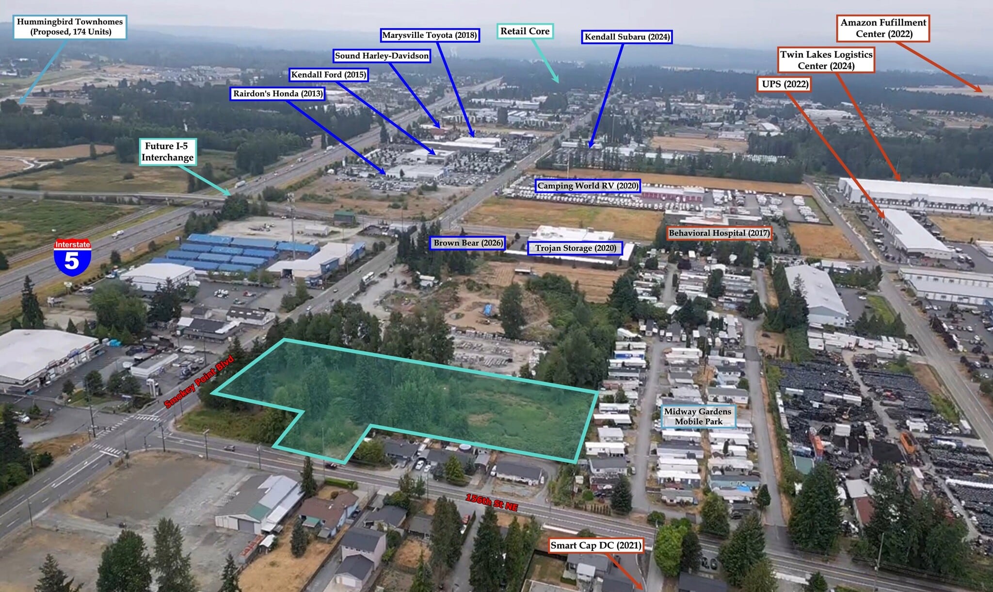 15223 Smokey Point Blvd, Marysville, WA for sale Aerial- Image 1 of 19