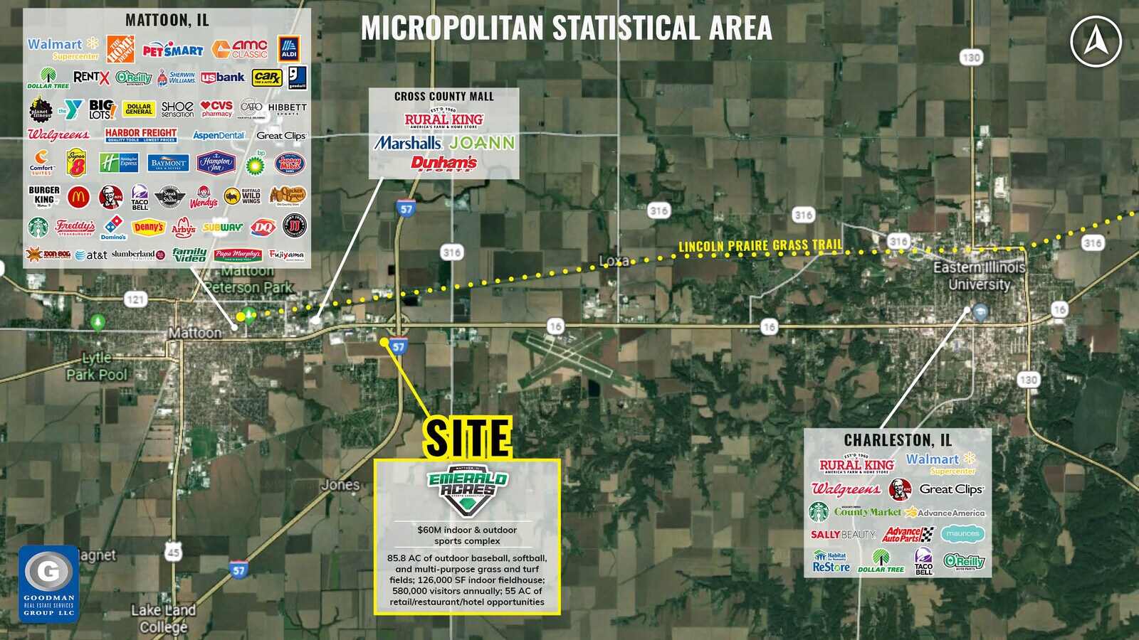 I57 & Charleston Ave E, Mattoon, IL 61938 The Shops at Emerald Acres