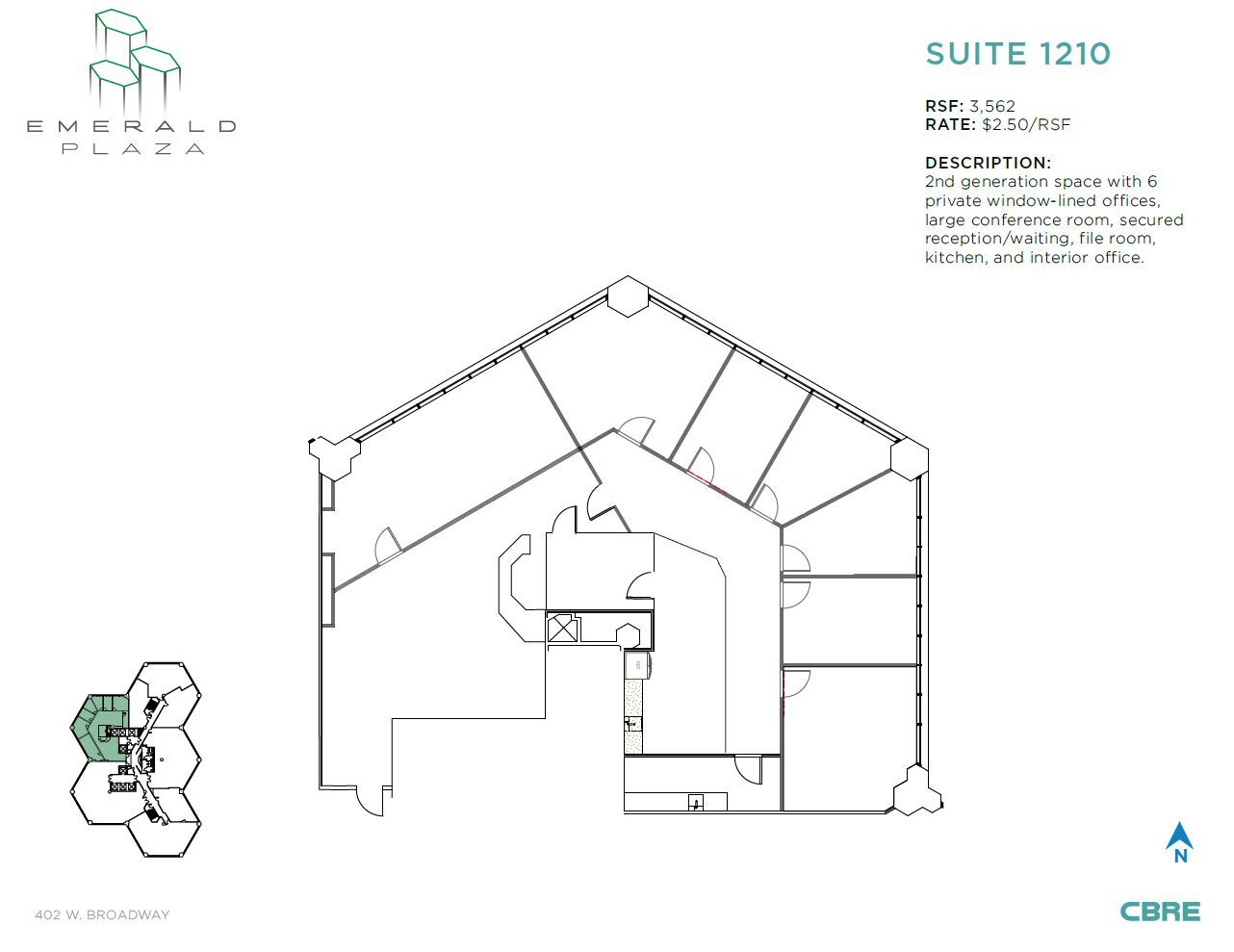 402 W Broadway, San Diego, CA for lease Floor Plan- Image 1 of 1