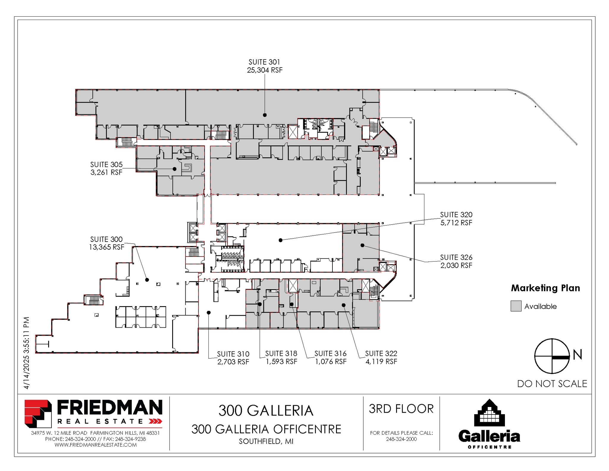 300 Galleria Officentre, Southfield, MI for lease Floor Plan- Image 1 of 1