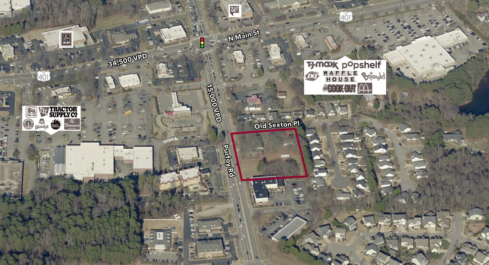 7601 Purfoy Rd, Fuquay Varina, NC for sale Aerial- Image 1 of 14