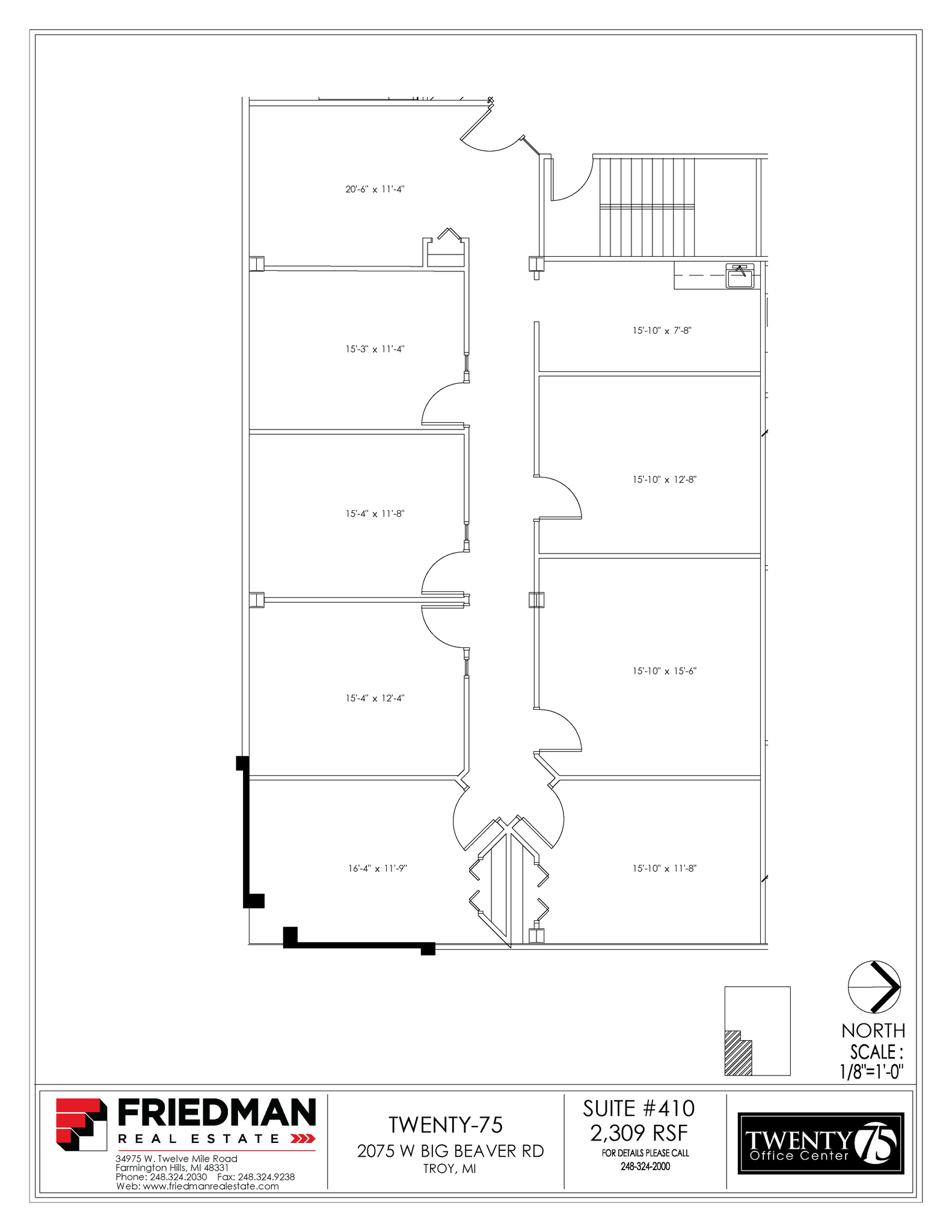 2075 W Big Beaver Rd, Troy, MI for lease Floor Plan- Image 1 of 2