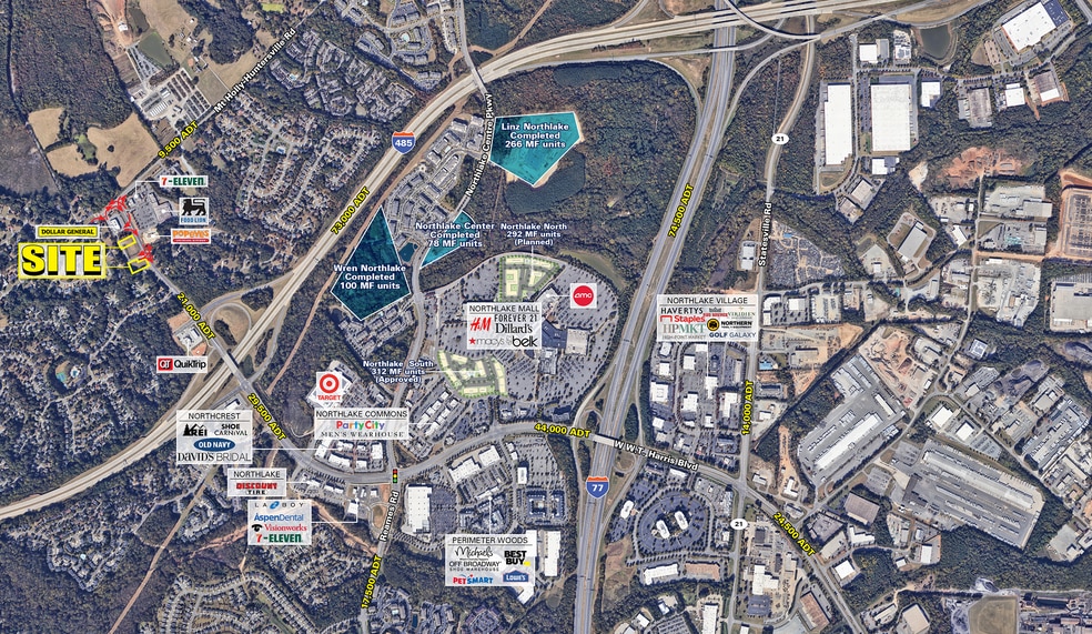 W W.T. Harris & Mt. Holly-Huntersville Rd blvd, Charlotte, NC for sale - Aerial - Image 1 of 3