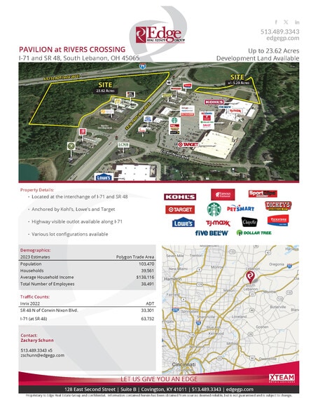 Rivers Crossing-I-71 & SR 48, S Lebanon 23.62 Acres, South Lebanon, OH for lease - Building Photo - Image 2 of 7