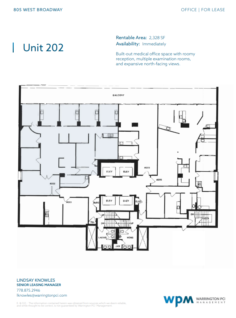 805 W Broadway, Vancouver, BC for lease Floor Plan- Image 1 of 1