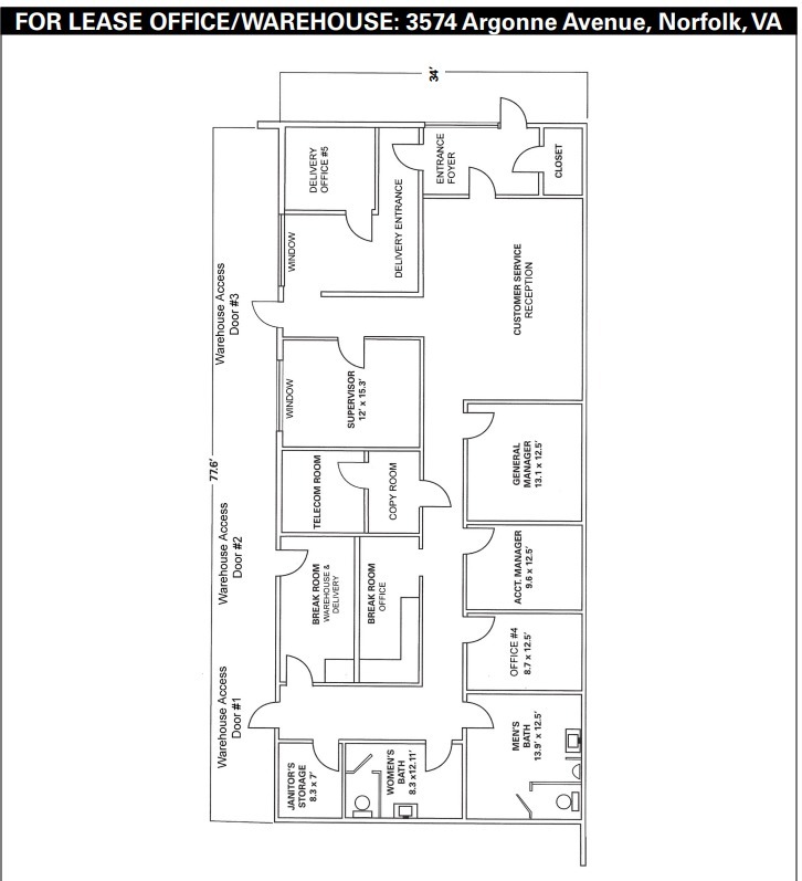 3574 Argonne Ave, Norfolk, VA for lease Floor Plan- Image 1 of 1