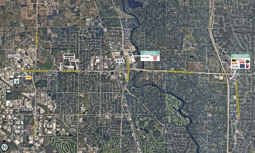 4300 W Brown Deer Rd, Brown Deer, WI for lease - Aerial - Image 3 of 4