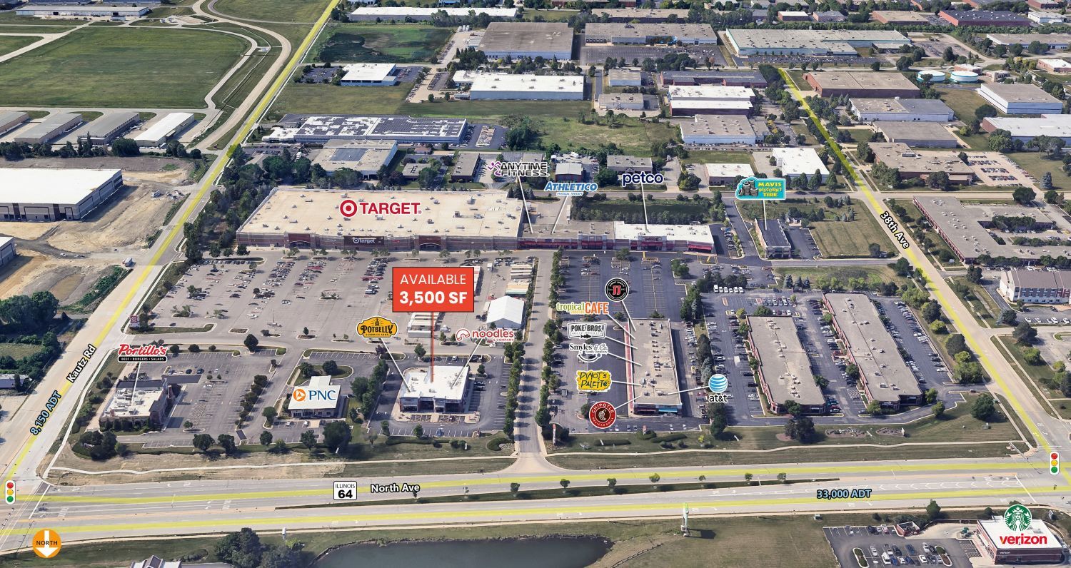 3851-3873 E Main St, St Charles, IL for lease Aerial- Image 1 of 12