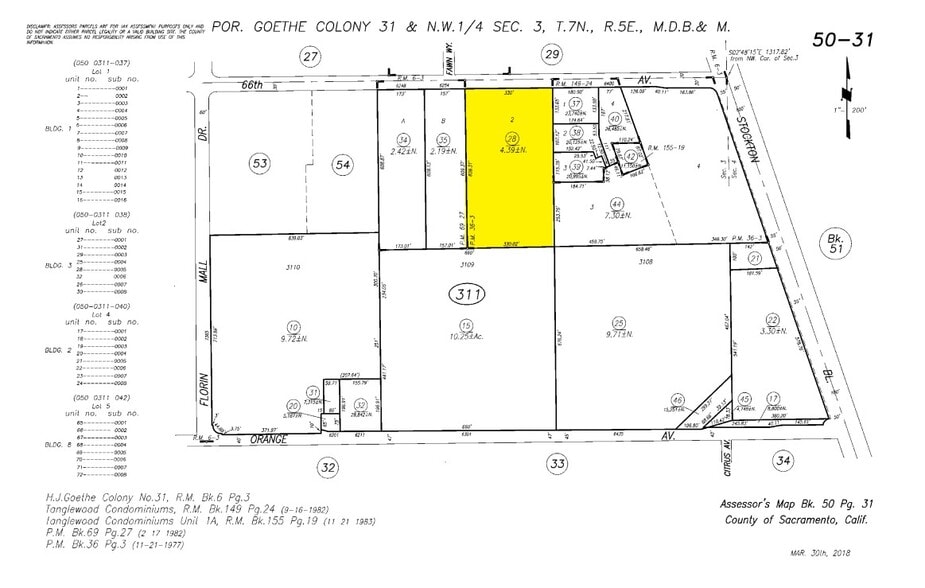 66th Ave, Sacramento, CA for sale - Plat Map - Image 2 of 2