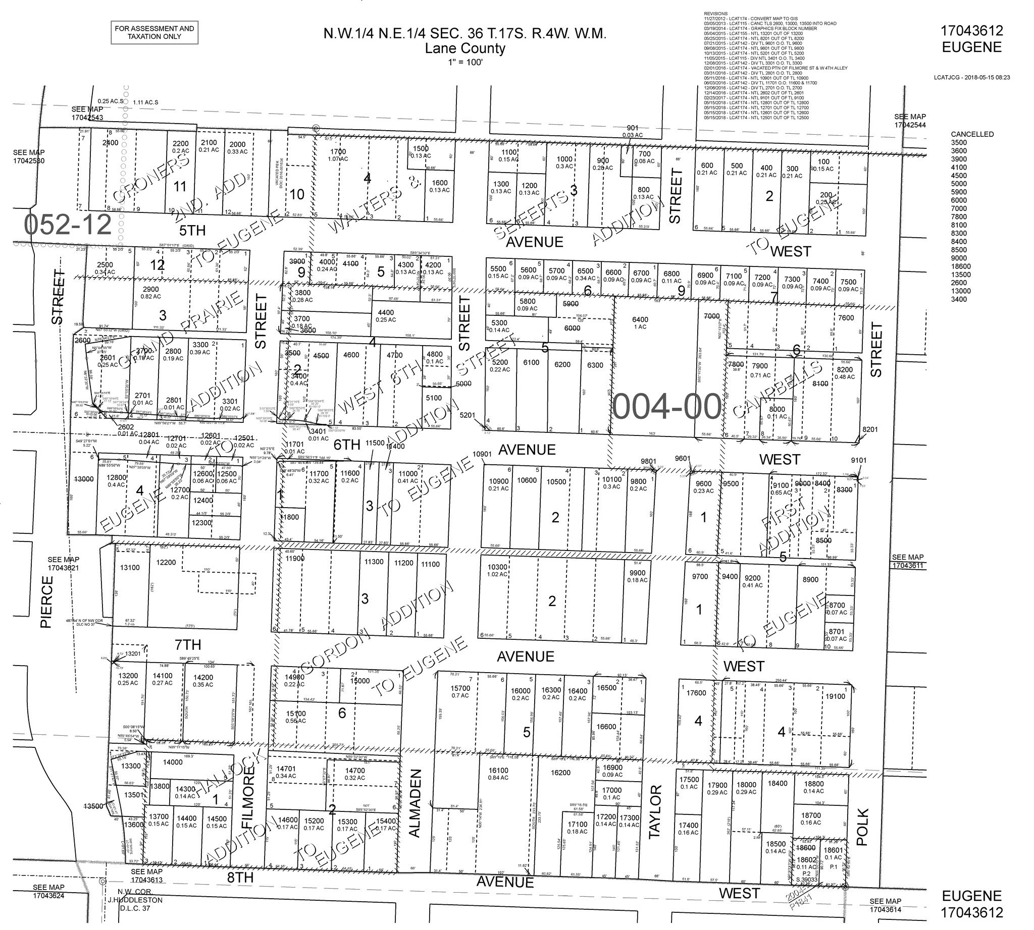 W 6th Ave, Eugene, OR for lease Plat Map- Image 1 of 2